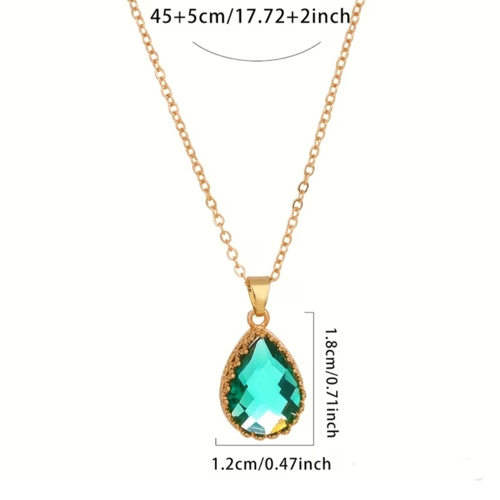 18 KT Gold Over Titanium Emerald Necklace - Picture 4 of 4